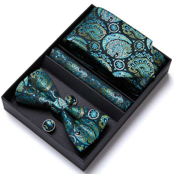 

neck ties 4pcs in gift box men bow tie and handkerchief set bowtie slim necktie corbatas hombre pajaritas cravate homme noeud papillon man j, Blue;purple