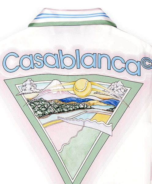 

casablanca designer shirt men and women tennis coconut sicilian hawaiian long sleeve, White;black