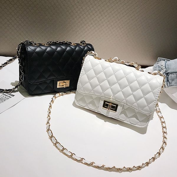 

exquisite all-match cross body bags women clear designer handbags black shoulder bag lock flap clutch bags
