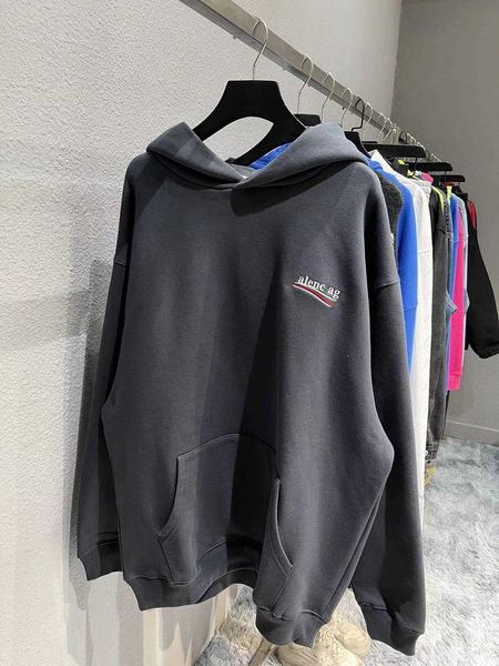 

designer balencigas women original parisian cola wave print hoodie zipper hoodie loose cotton men's and women's hoodie 23cu, Black