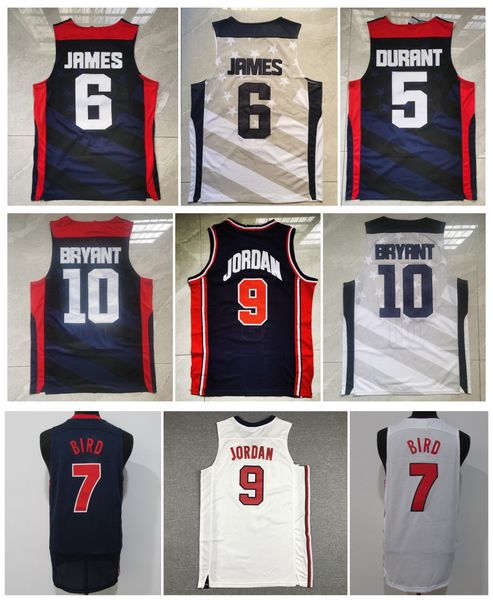 

2012 team usa 9 michael jor dan basketball jersey bryant kevin durant james larry bird mitchell and ness throwback jerseys white bluesize s-, Black;red