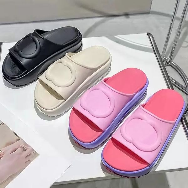 

2023 designer sandals fashion thick sole slippers brand women sandals summer beach indoor household slippers, Black