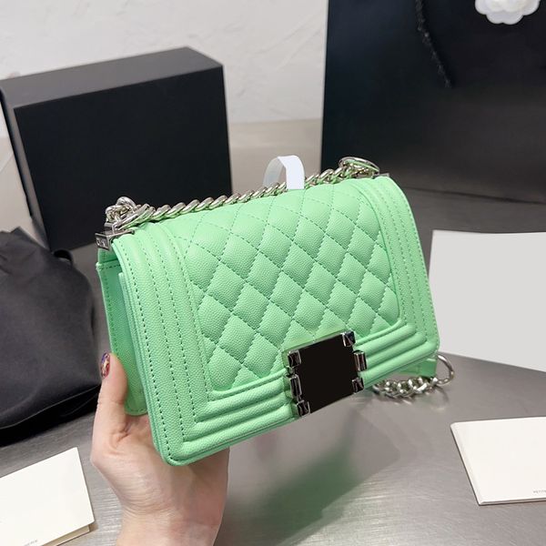 

womens cross body quilted boy bags classic mini flap caviar leather silver metal hardware cowhide purse outdoor trends wallet 10 colors le s