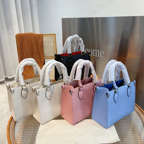 

onthego pm on the go tote bag embossed/bicolor monograms leather womens designer luxurys handbag cross body m45660 m45654 m45659