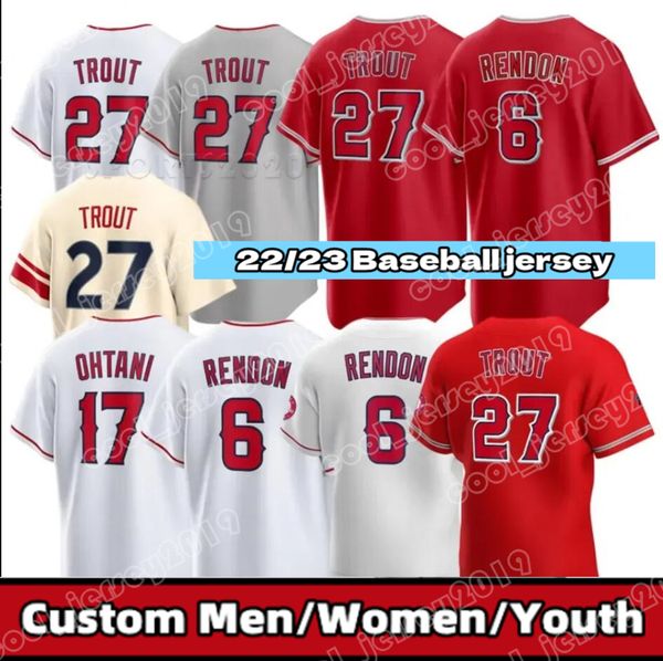 

27 mike trout 17 shohei ohtani baseball jersey 2023 anthony rendon jo adell jared walsh david fletcher jack mayfield phil gosselin zack coza, Blue;black