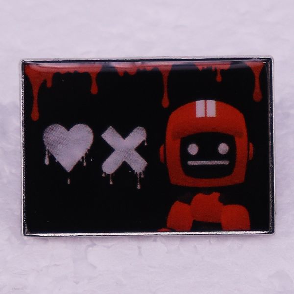 

love death robot pin cute anime movies games hard enamel pins collect metal cartoon brooch backpack hat bag collar lapel badges, Blue