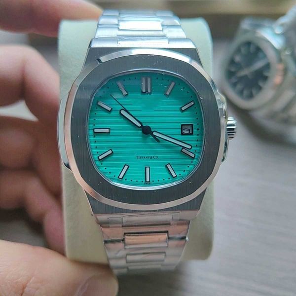 

3k pp5711 8.3mm superclone pp watch ice blue white answer sports men's three-pin automatic mechanical high-end fashion, Slivery;golden