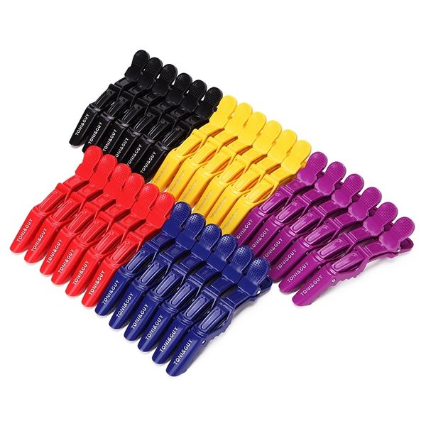 

6pcs/lot hairdressing hair clip crocodile plastic clamps claw alligator clips barber for salon styling hair accessories hairpin, Black;brown