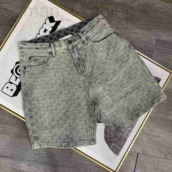 

designer mens shorts the latest summer denim jacquard material design straight version of luxury casual men nos4, White;black