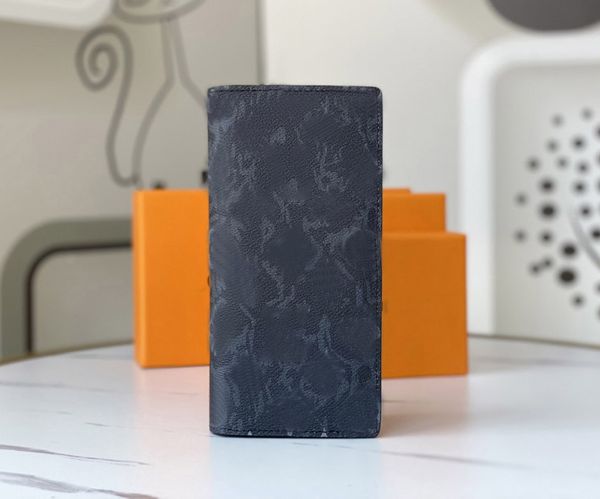 

fashion designer wallets luxury brazza purse mens womens leather clutch highs quality monograms pastel noir coin purses card holders origina, Red;black