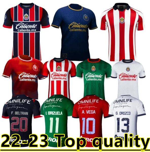 

2022 2023 chivas de guadalajara jerseys 22 23 a.zaldivar calderon j.macias brizuela a.vega f. beltran home away alvarado hombre football shi, Black;yellow