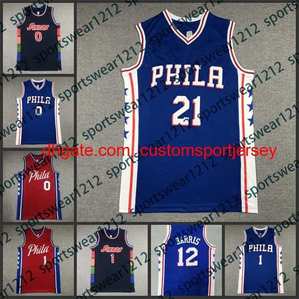 

joel embiid 1 harden harris maxey 2022 basketball jerseys, Black