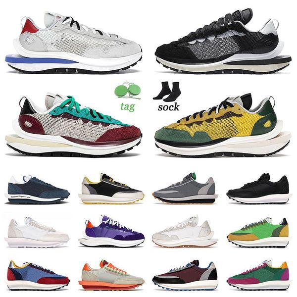 

original sacais x ldv waffle running shoes men women sneakers outdoor trainers black white game royal tour yellow villain red black gum net