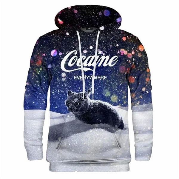 

men's hoodies sweatshirts let it snow 3d print novelty zip printed pullover for men 230227, Black