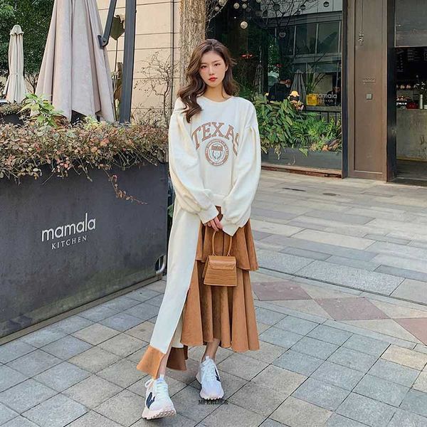 

casual dresses large size 6xl 150kg autumn irregular dress women o neck long sleeve patchwork maxi dresses casual loose dresses 230227, Black;gray