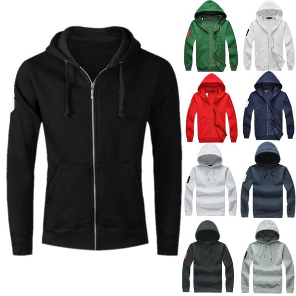 

mens polo hoodies hooded sweatshirts fog hoody hooded sweatshirt embroidery zip hoodie hoodies pullover men and women autum2218, Black