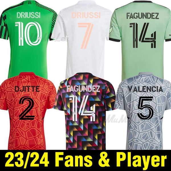 

fans player version austin fc soccer jerseys 2023 2024 cecilio ring djitte home away goalkeeper 23 24 driussi valencia fagundez football shi, Black;yellow