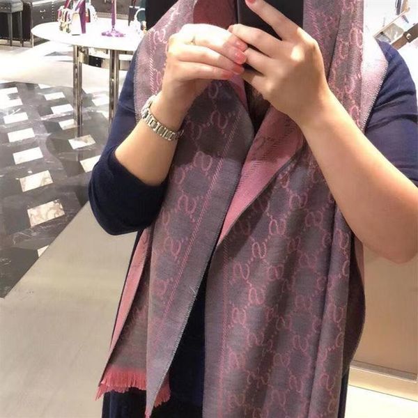 

printed long cashmere scarf for women's autumn and winter padded warm scarves 180 45303h, Blue;gray