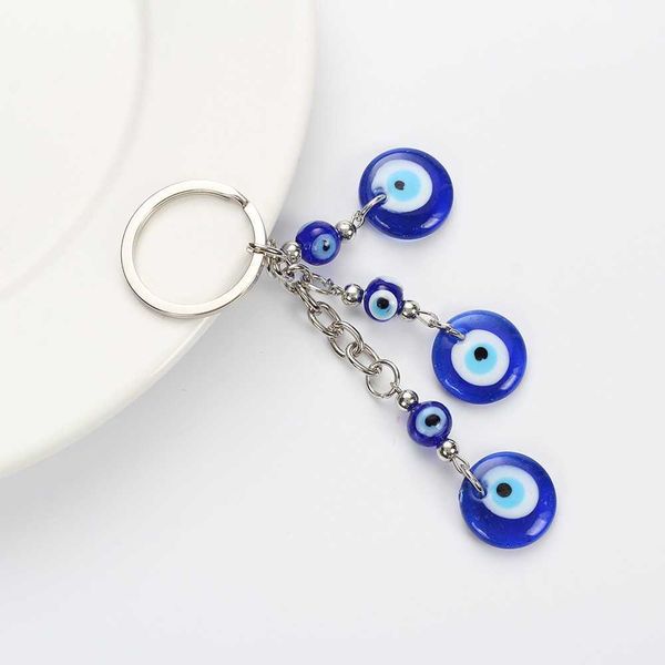 

interior decorations fashion retro feather charming palm bule ring ornament demon eye chain car key pendant r230228