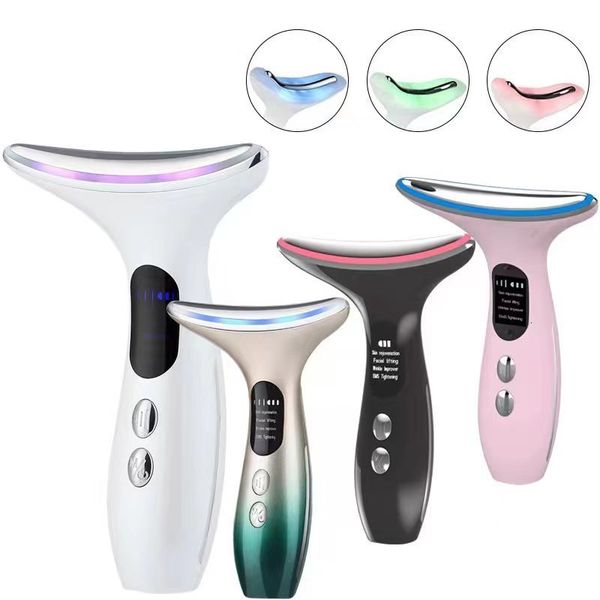 

face massager neck face massagers anti wrinkle lifting 3 colors led pon therapy skin tighten reduce double chin beauty device skin care 2302
