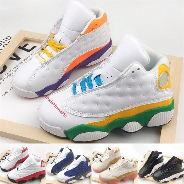 

jumpman 13 13s toddler kids basketball shoes 2020 classic leather baby sneakers playground he got game chicago cny children shoes 256r, Black