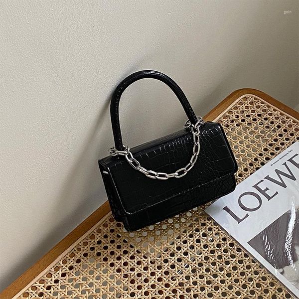 

shoulder bags women pu leather purses and handbags female shoppers fashion casual vintage crocodile pattern chain flap
