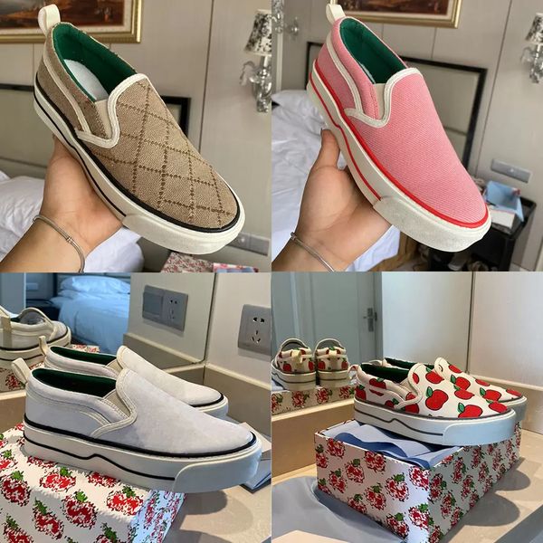 

2023new mens casual canvas g 1977 slippers plate-forme designers shoe italy green and red web stripe rubber sole stretch cotton low-printing, Black