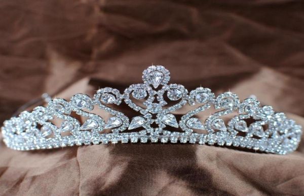 

hair clips barrettes romantic flower brides tiara wedding bridal floral crown austrian rhinestones crystal headband prom pageant8429209, Golden;silver