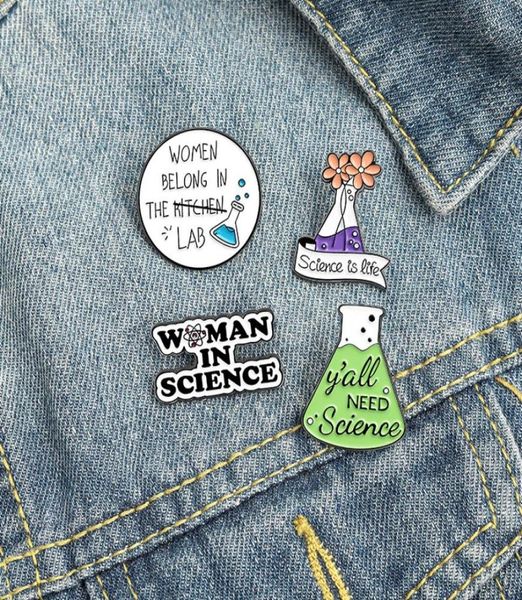 

chemical beaker enamel brooches pin for women fashion dress coat shirt demin metal funny brooch pins badges promotion gift 2021 ne8551104, Gray