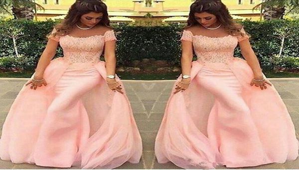 

long evening dresses 2021 mermaid abendkleider lace baby pink formal prom dress arabic evening gowns robe de soiree3993802, Black;red