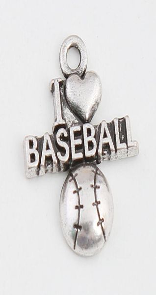 

fashion i love baseball vintage alloy charms antique silver plating sport letter charms aac9556953274, Bronze;silver