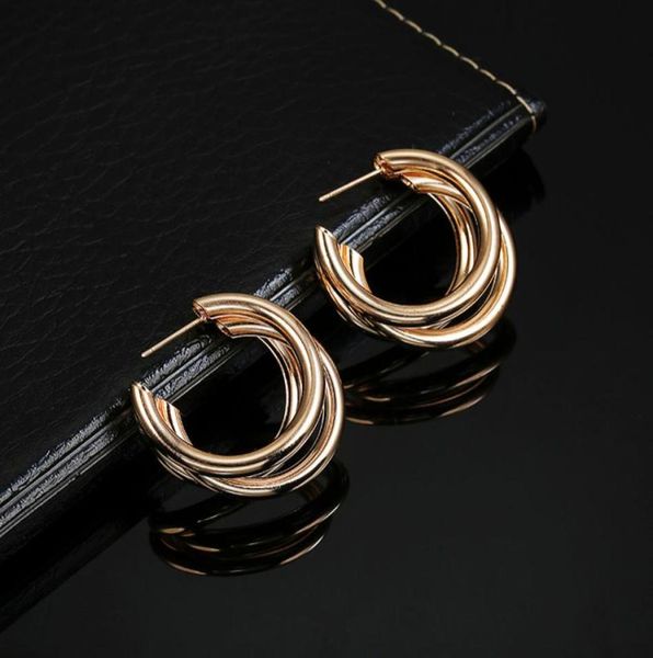 

vintage hoop earrings for women gold color geometric statement earring 2019 metal earing hanging fashion jewelry trend4002702, Silver