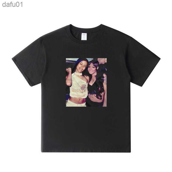 

new arrival summer men t-shirt lisa left eye lopes cool men rapper t shirt fashion retro graphic tees cotton camisetas l230520, White;black