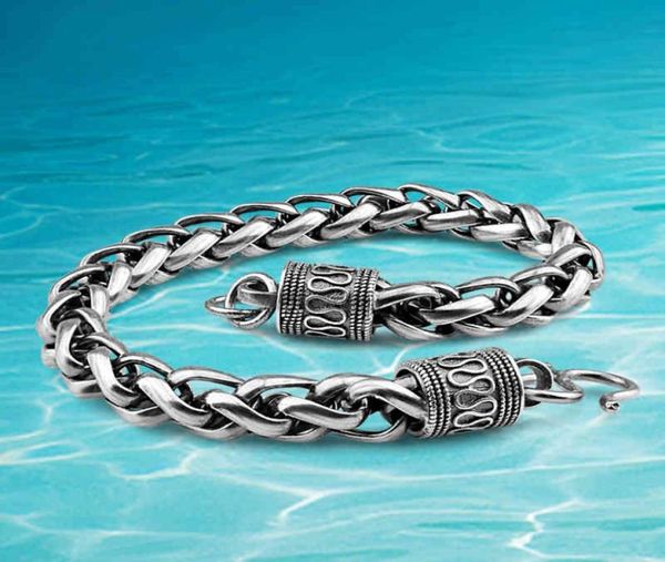 

solid 925 sterling bracelets bangles men vintage style thai silver men039s bracelet wide 7mm4641283, Golden;silver