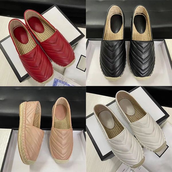 

luxury designer summer classic fashion women espadrilles loafers fisherman canvas flat shoe cotton tweed grosgrain leather designer shoe