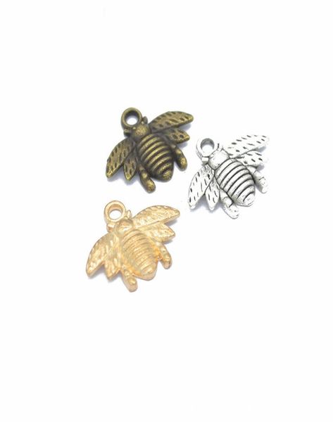 

150pcs antique silver bronzelight silverkc goldgold zinc alloy lovely bee charm pendant 16x20mm2803844, Bronze;silver