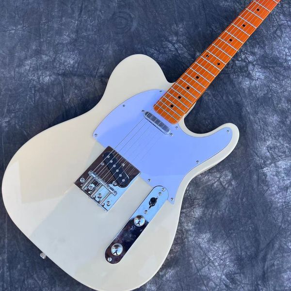 

electric guitar maple fingerboard basswood body cream color 6 stings guitarra