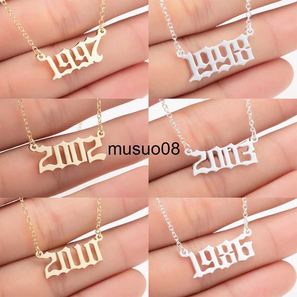 

pendant necklaces oly2u stainless steel 1997 1998 1999 gold color necklaces custom birth year pendant necklaces women jewelry gifts j230601, Silver