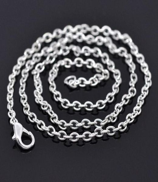 

24 strands silver plated lobster clasp link chain necklaces 18quot findings whole jewelry making3083365