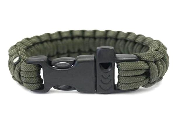 

new outdoor survival bracelet parachute cord emergency paracord camping bracelet with whistle buckledhl 7476452, Black