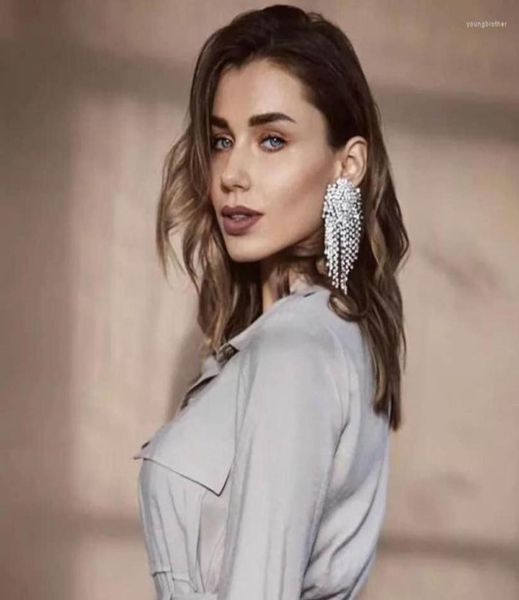 

dangle earrings fashion classic large rhinestone declaration crystal dangling women039s party wedding jewelry2475569, Silver