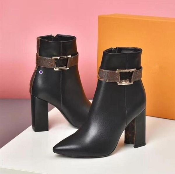 

02t latest women world tour desert boot women platform boot spaceship ankle boots heel medal fashion martin boots2882891, Black