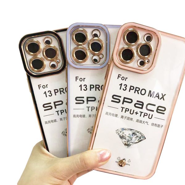 

premium plating clear cases for iphone 14 13 12 11 pro max xr xs max 8 7 6 plus samsung s23 ultra s22 plus s21 s20 note 20 colorful soft tpu