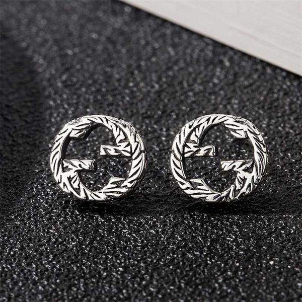 

70% off designer jewelry bracelet necklace ring antique sterling carved three-dimensional old effect for men women with lovers earrings, Golden