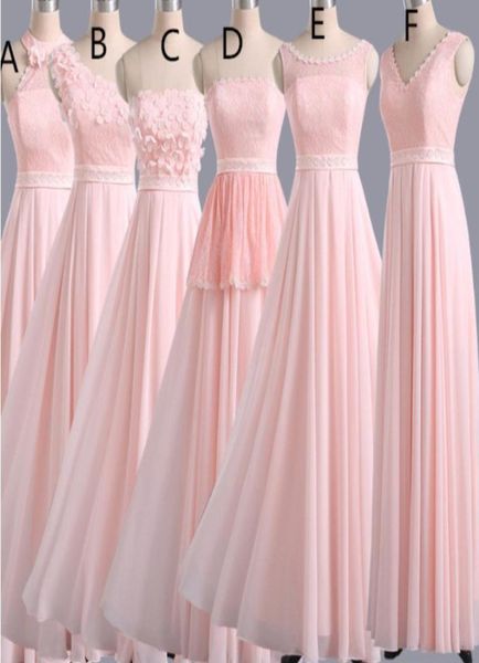 

special occasion wedding guest dresses elegant one shoulder lace applique sash bridesmaids dresses chiffon long bridesm9604161, White;pink