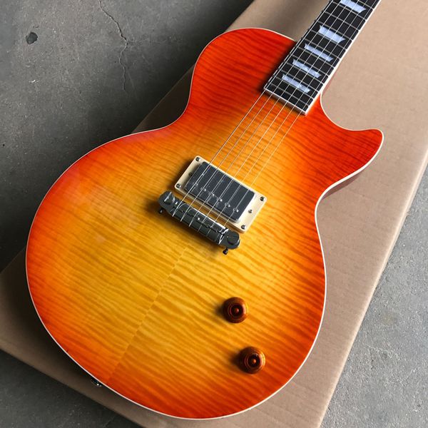 

collection of electric guitars, maple tigers, new electric guitars