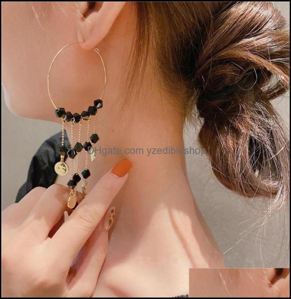 

dangle chandelier earrings jewelry statement big round circle tassel for women personality 2021 new fashion pendientes drop delive7718980, Silver