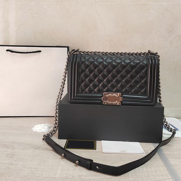 

designer shoulder bag luxury crossbody bag 5a flap small square bag genuine leather chain hundred with diamond lattice single shoulder cross