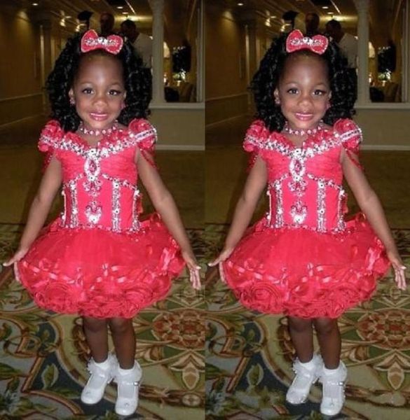 

2019 golden globe girl pageant dresses cap sleeve beads crystals pageant dresses evening for girls tulle little girls red kids pro3417878, White;red