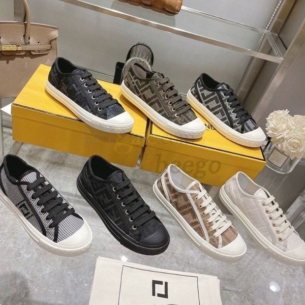 

2023 domino sneakers fabric flats shoes canvas trainer lace-up trim shaped rounded toes for luxury designers rubber cap factory footwear, Black